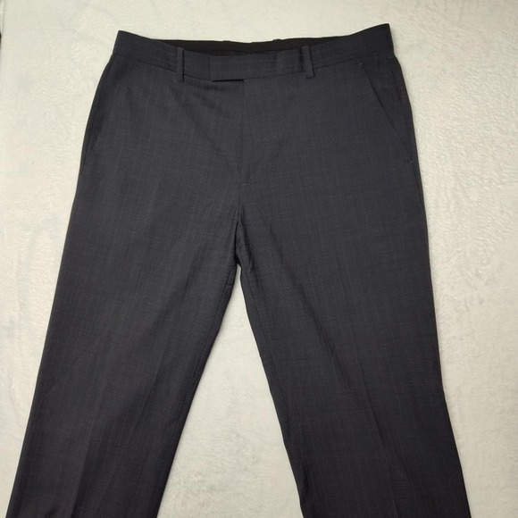 Theory Dress Pants Men 34x31 Gray Flat Lined Cody Shelburne Wool Slacks Trousers - Picture 2 of 14